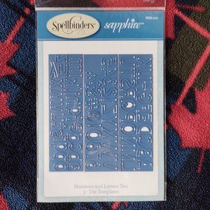 Spellbinders Sapphire Numbers and Letters Two 3-Die Templates